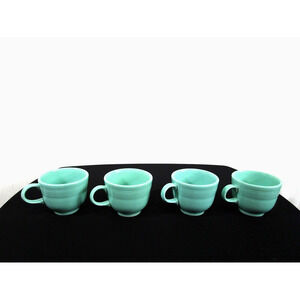 Lot of Four Vintage Fiestaware Turquoise Blue 6 oz Tea Cups